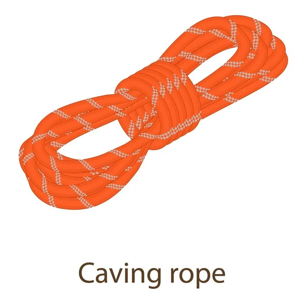 Caving rope icon, isometric style — Stock Vector