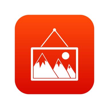 Doğa simgesi dijital kırmızı ile boyama