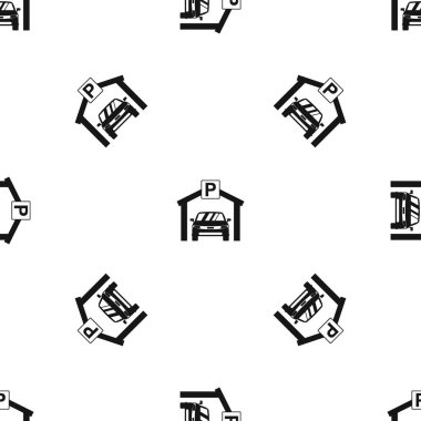 Araba park desen sorunsuz siyah