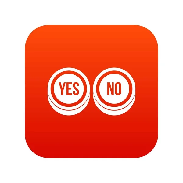 Ronde borden Ja en geen pictogram digitale rood — Stockvector