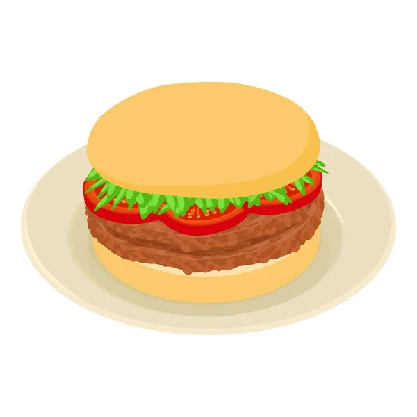 Icono de hamburguesa, estilo isométrico — Vector de stock