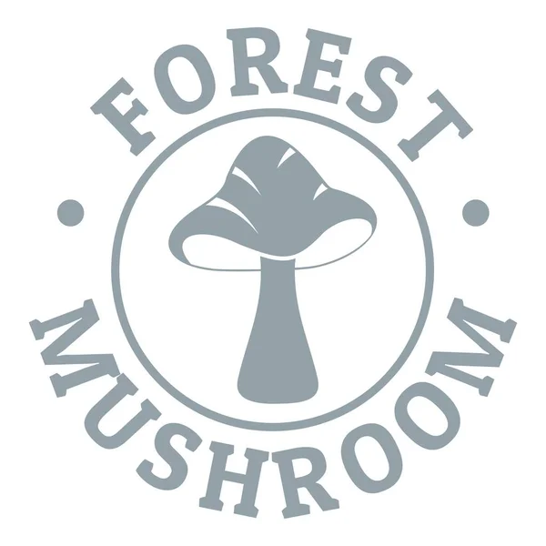 Mushroom season logo, simple gray style — Stock Vector