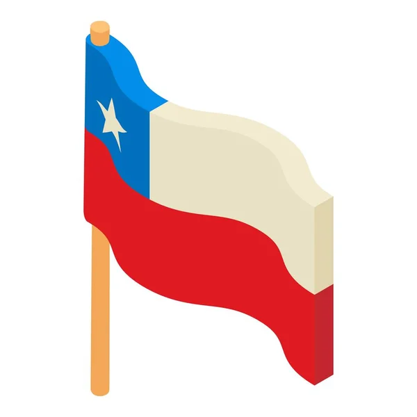 Icono de bandera de Chile, estilo isométrico — Archivo Imágenes Vectoriales