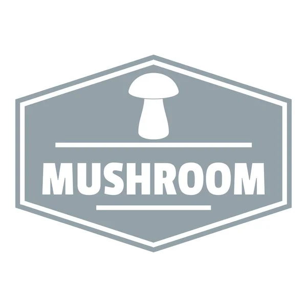 Mushroom healthy logo, simple gray style — Stock Vector