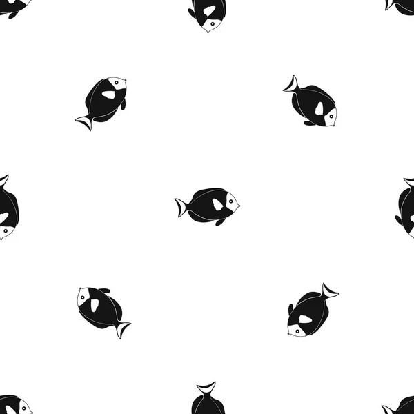 Fish pattern seamless black — Stock Vector