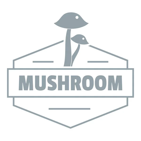 Mushroom nature logo, simple gray style — Stock Vector