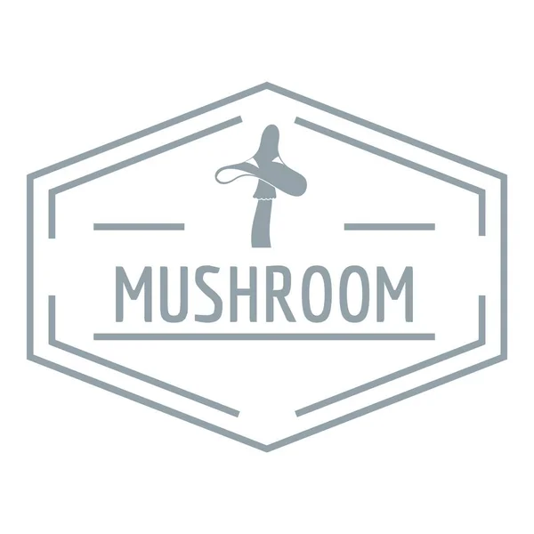 Mushroom natural logo, simple gray style — Stock Vector