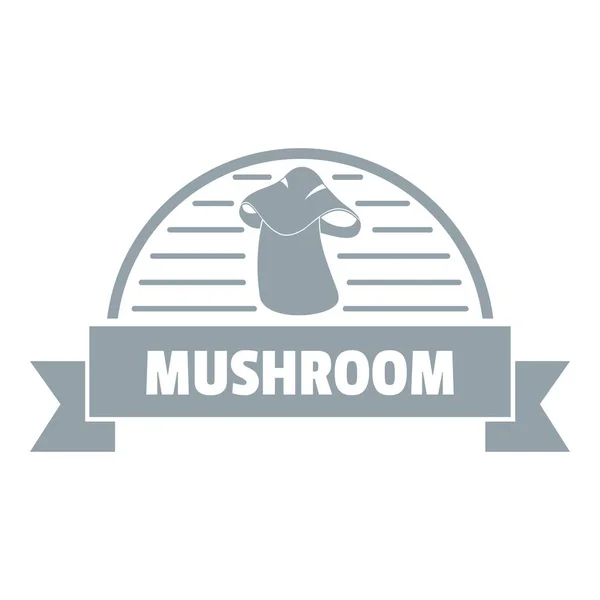 Mushroom cooking logo, simple gray style — Stock Vector
