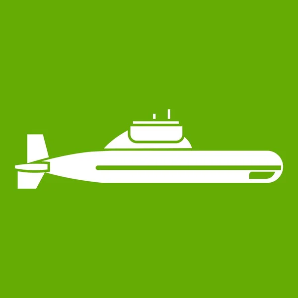 Ícone submarino verde — Vetor de Stock