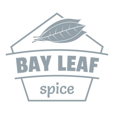Defne yaprağı baharat logosu, basit gri tarzı