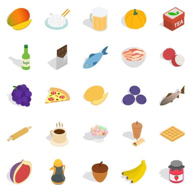Lezzetli Icons set, izometrik stili