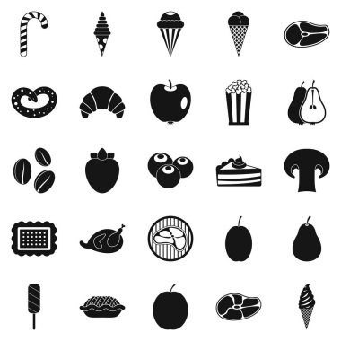 Lezzetli davranır Icons set, basit tarzı