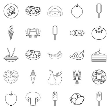 Lokantacı Icons set, anahat stili