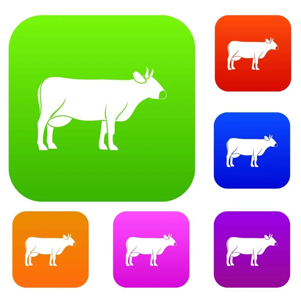 Cow set color collection — Stock Vector