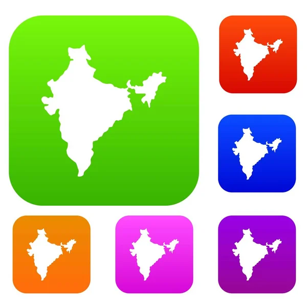 Indiska karta ange färg collection — Stock vektor