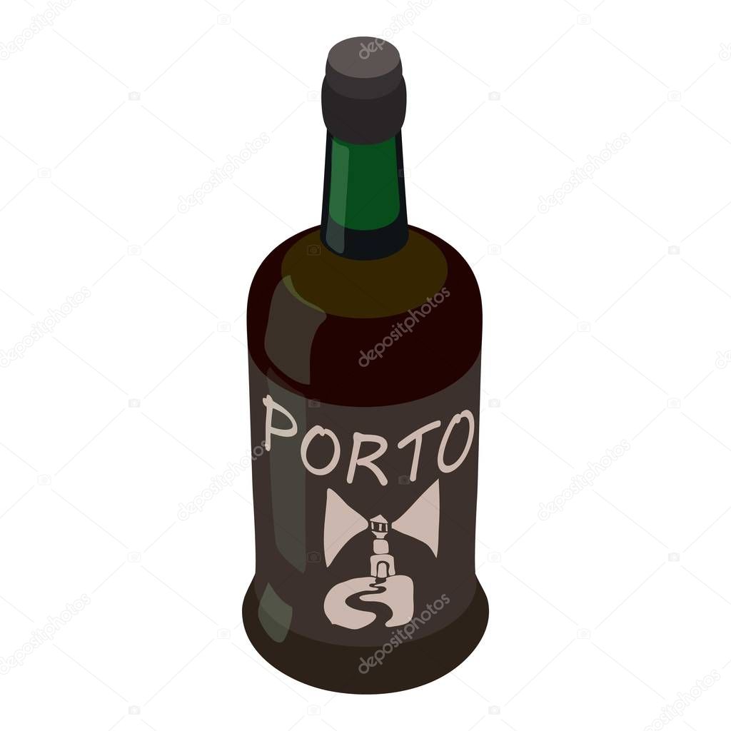 Port wine icon, isometric style