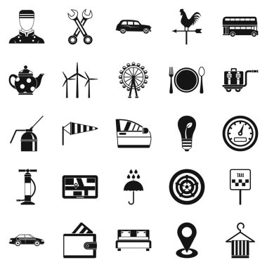 Taksi taksi Icons set, basit tarzı