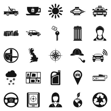 Cabriolet Icons set, basit tarzı