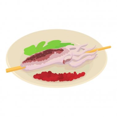 Ahtapot plaka simgesini, izometrik stili