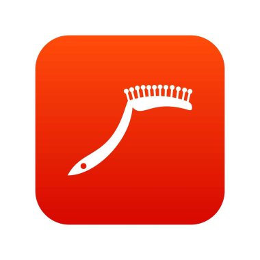 Evde beslenen hayvan tarak simgesi dijital kırmızı