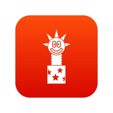 Oyuncak kutusu simgesini dijital kırmızı dışarı atlama