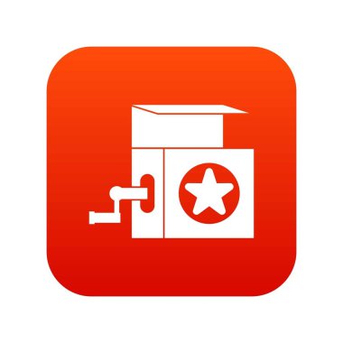 Müzik kutusu simgesini dijital kırmızı