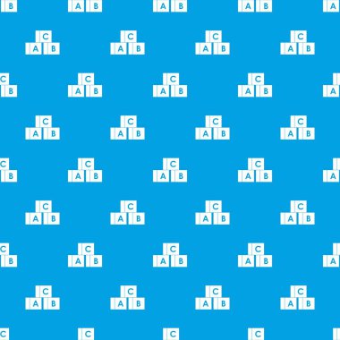 Alfabe küpleri harfler A, B, C ile kesintisiz mavi model