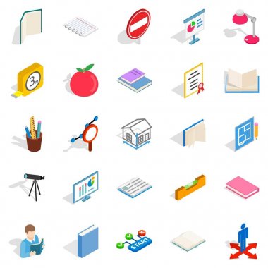 Akademi Icons set, izometrik stili