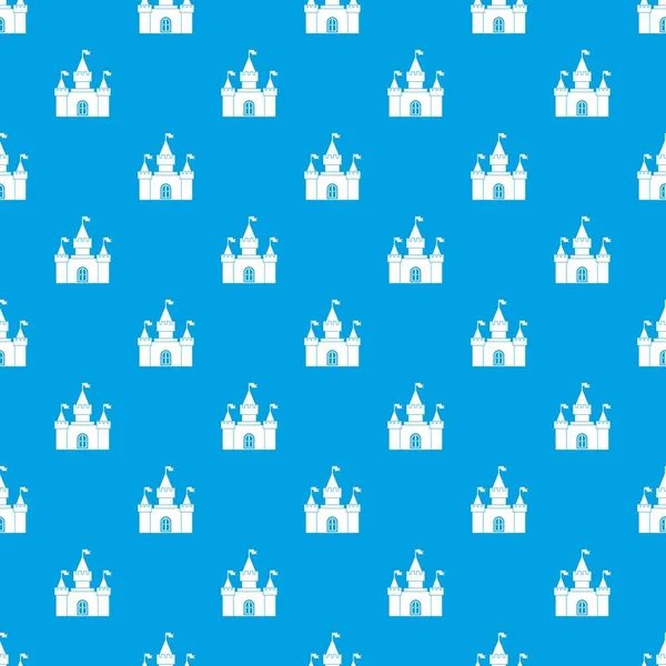 Forteresse motif sans couture bleu — Image vectorielle