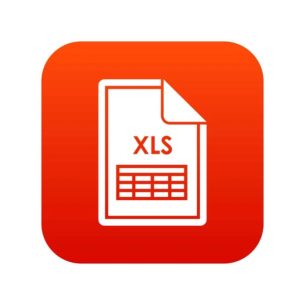 File XLS icona digitale rossa — Vettoriale Stock