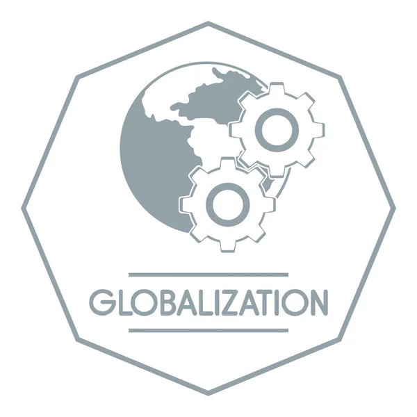 Logotipo de globalização, estilo cinza simples — Vetor de Stock
