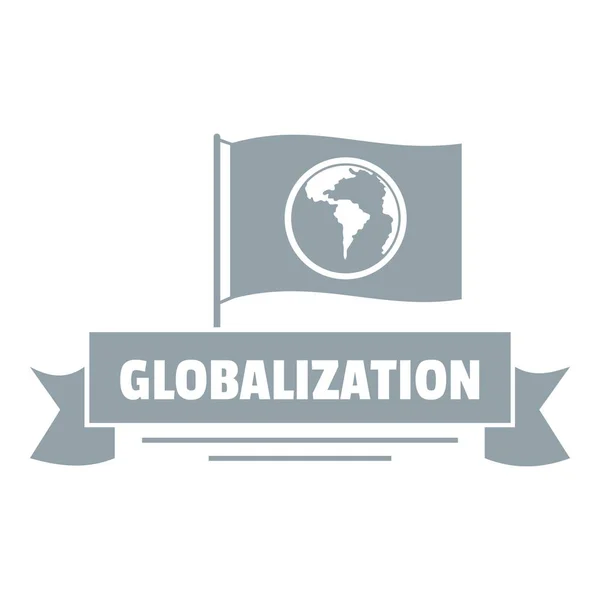 Logo del negocio de la globalización, estilo gris simple — Vector de stock