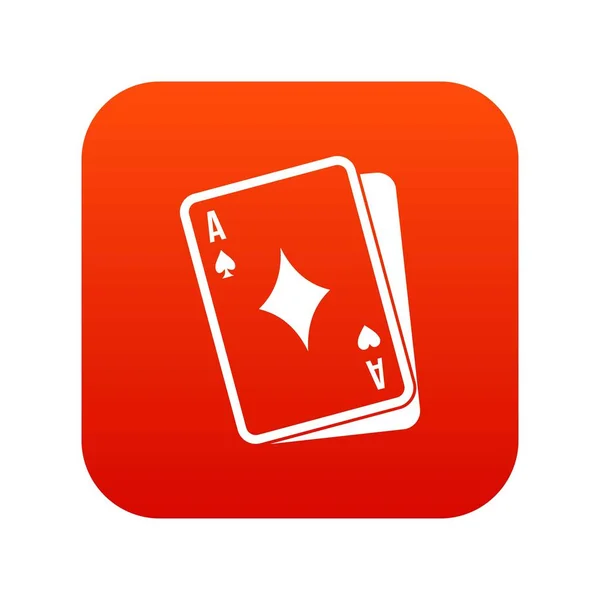 Icona della carta da gioco digitale rosso — Vettoriale Stock