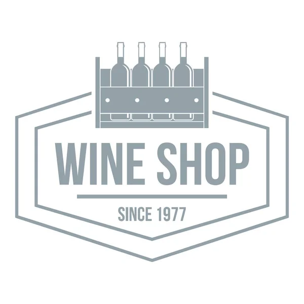 ワイン ショップのロゴ、シンプルなグレー スタイル — ストックベクタ