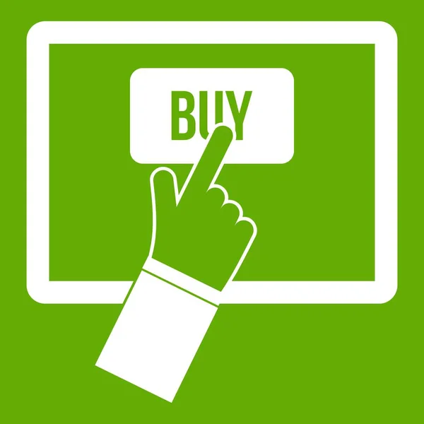 Icono de compras en línea verde — Archivo Imágenes Vectoriales