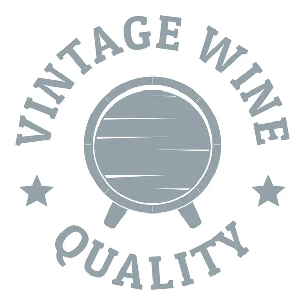 Logotipo de vino vintage, estilo gris simple — Vector de stock