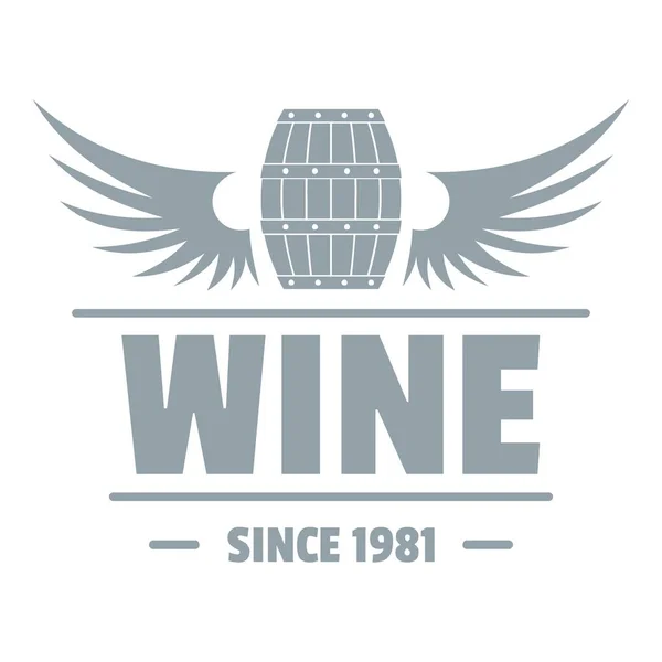 Logo barril de vino, estilo gris simple — Vector de stock