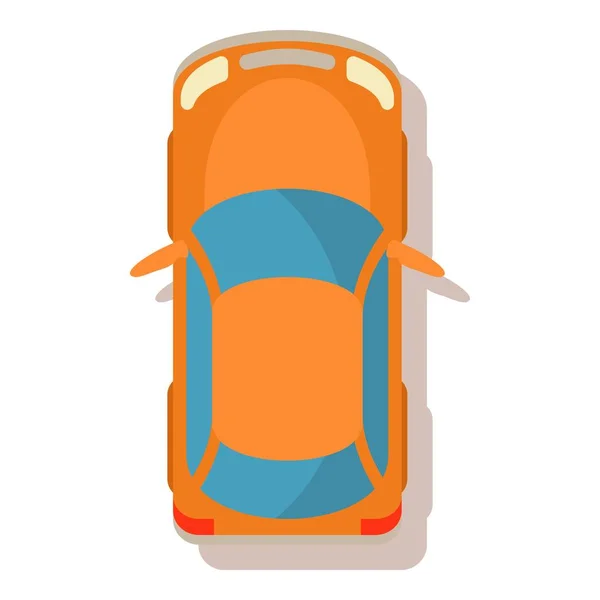 Icono de coche naranja, estilo de dibujos animados — Vector de stock