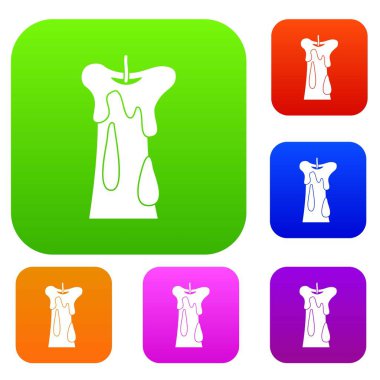 Uzun mum renk koleksiyonu ayarla