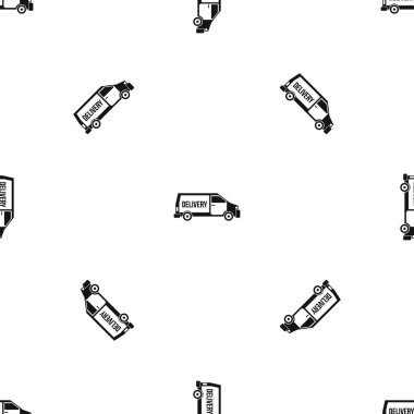 Teslimat kamyonu desen sorunsuz siyah