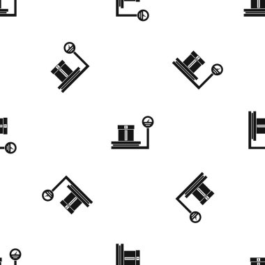 Dükkanı ölçekler desen sorunsuz siyah