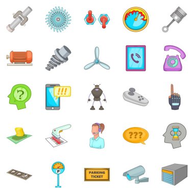 Teknik destek Icons set, karikatür tarzı