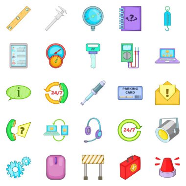 Bilgisayar yardım Icons set, karikatür tarzı