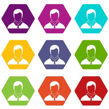 Renk altı yüzlü Yöneticisi Icon set