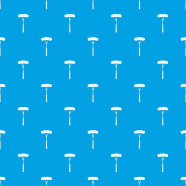 Sosis barbekü çatalı desen kesintisiz mavi