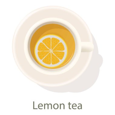 Limonlu çay simgesi, karikatür tarzı