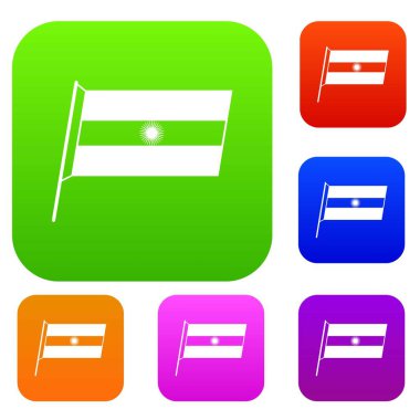 Arjantin bayrağı renk koleksiyonu ayarla