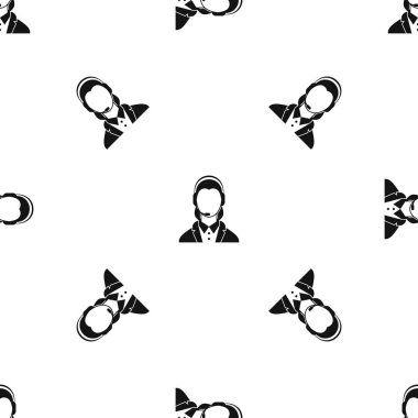 Destek telefonu operatörü kulaklık desen sorunsuz siyah