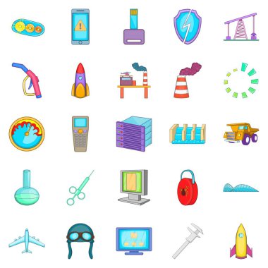 Yeni ekipman Icons set, karikatür tarzı