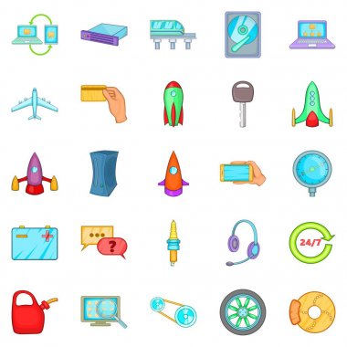 Icons set, karikatür tarzı yenilendi